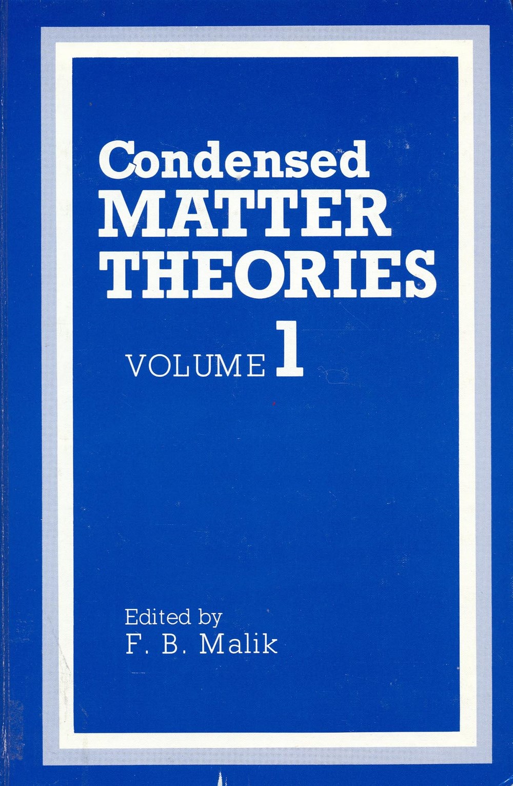Condensed matter theories