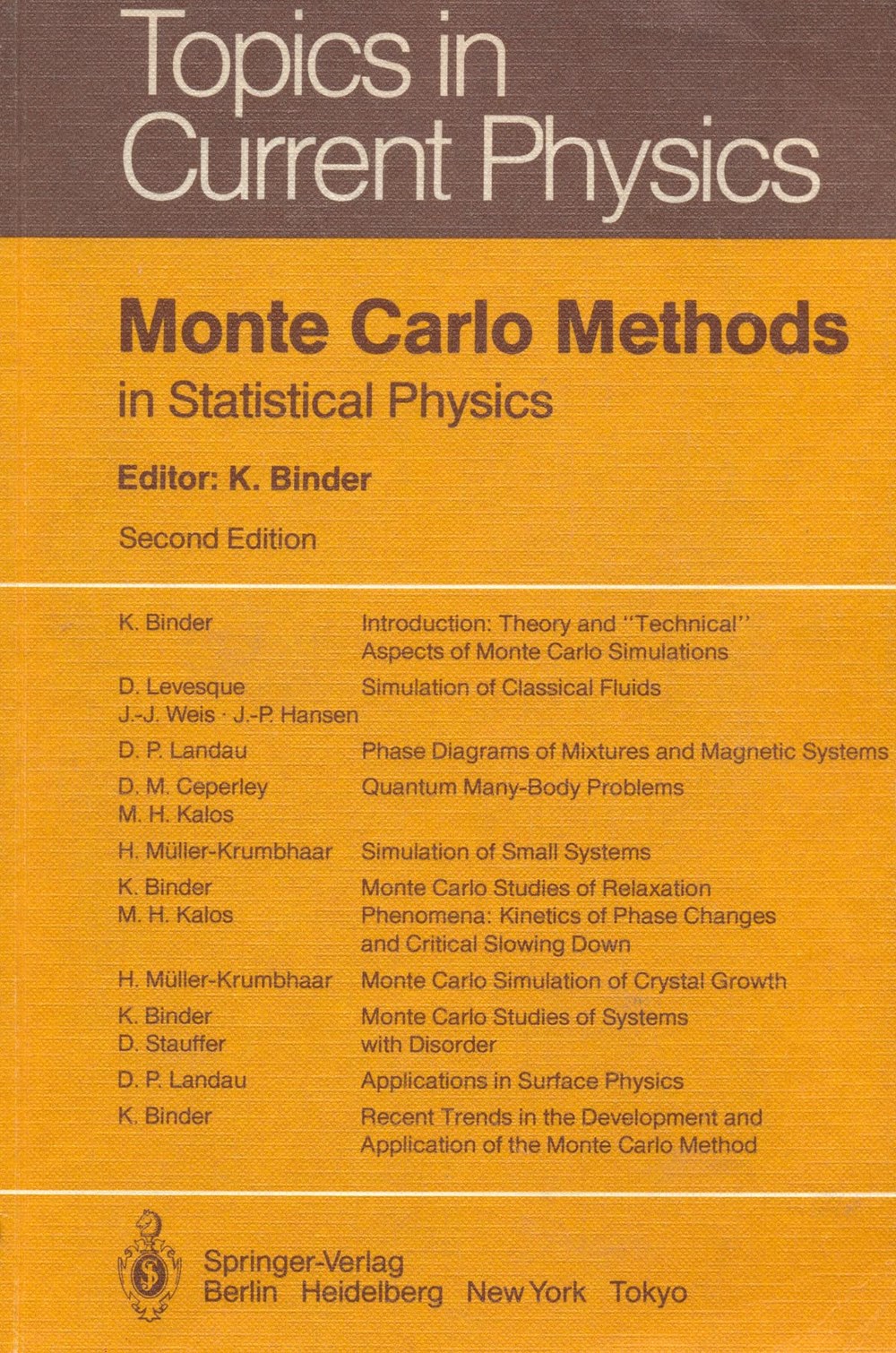 Monte Carlo methods in statistical physics