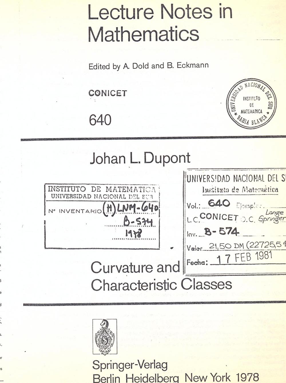 Lecture notes in mathematics