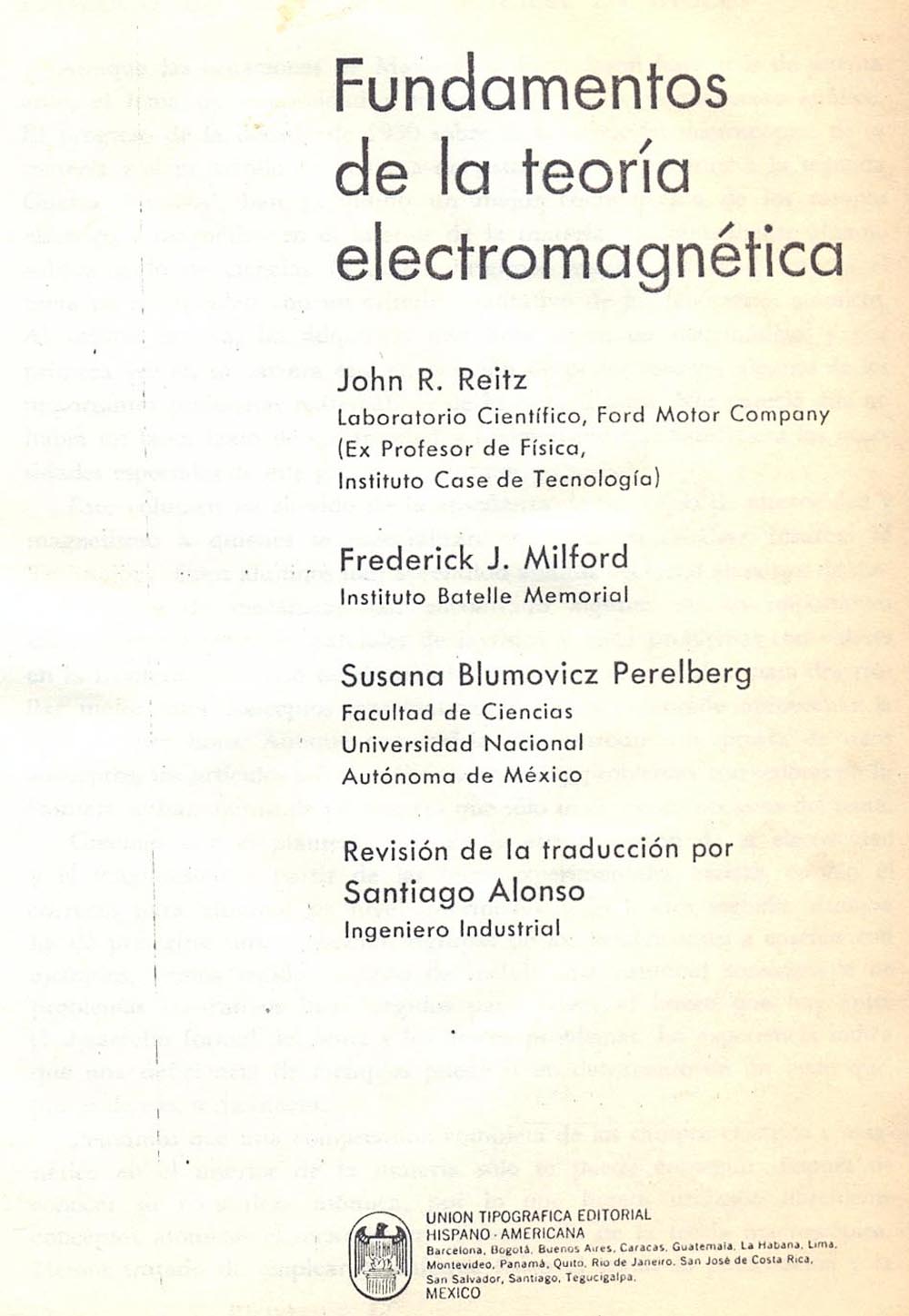 Fundamentos de la teoría Electromagnética
