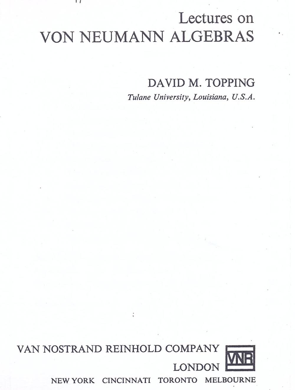 Lectures on von Neumann algebras