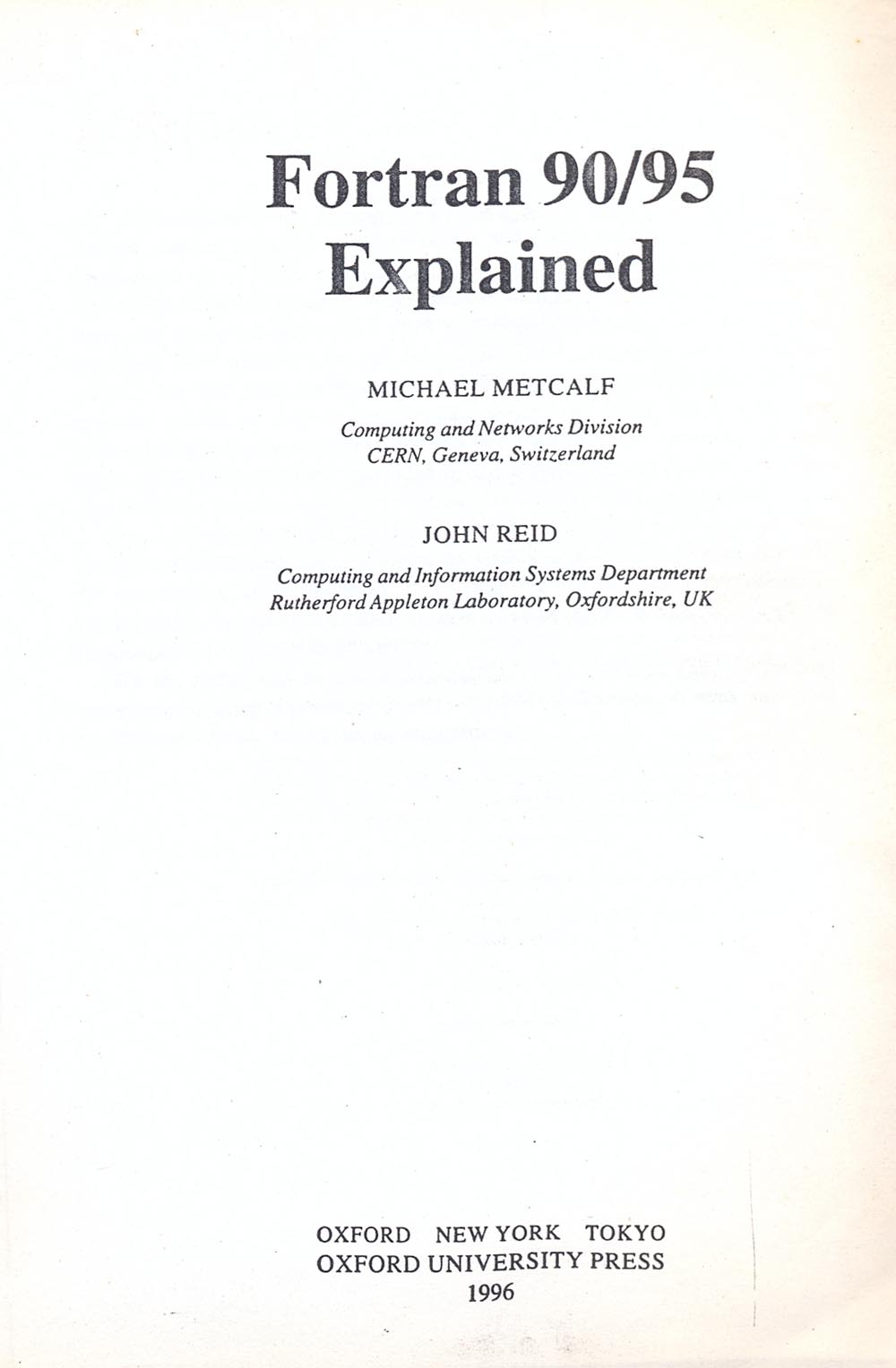 Fortran 90/95 explained