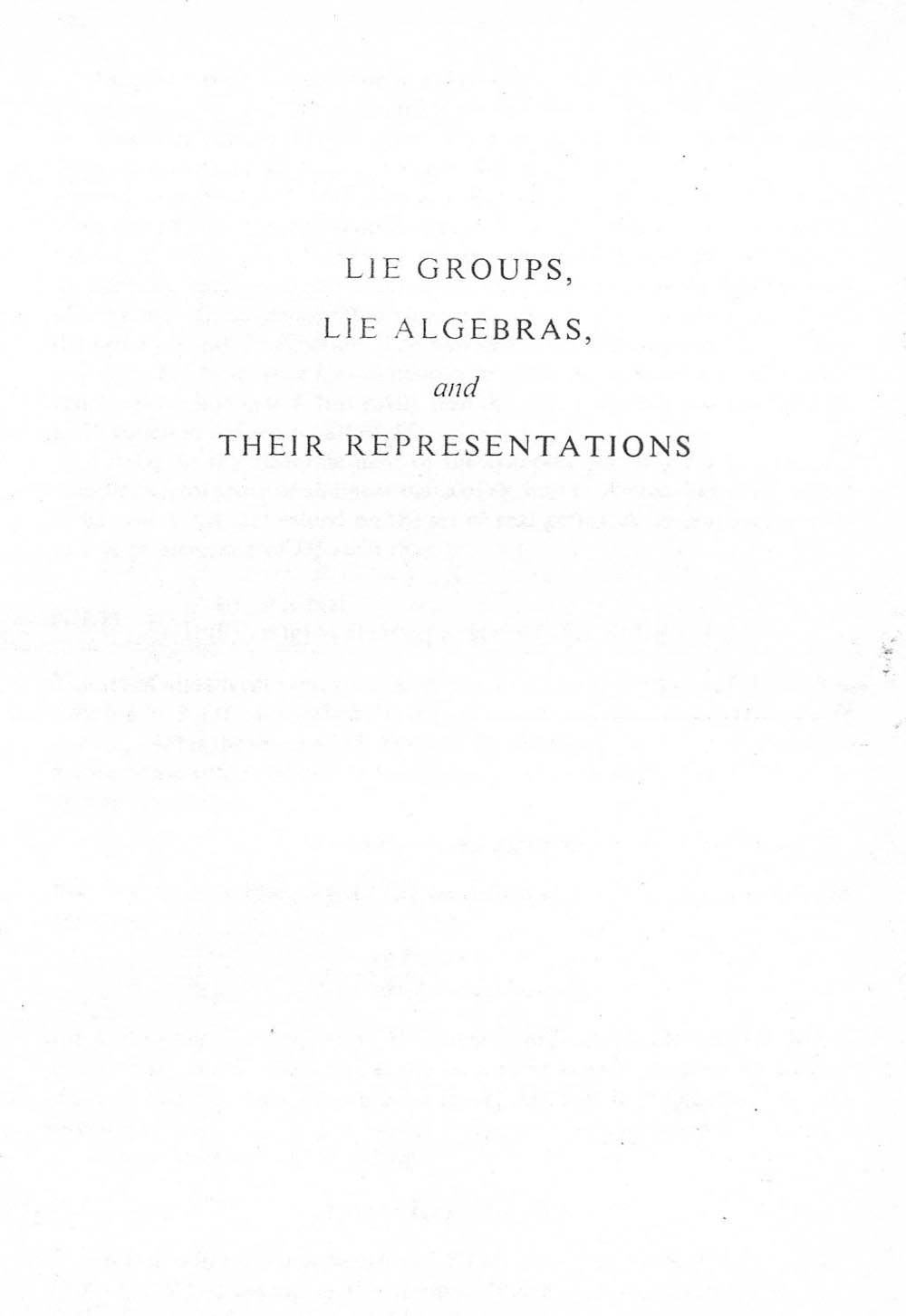 Lie groups, Lie algebras, and their representations