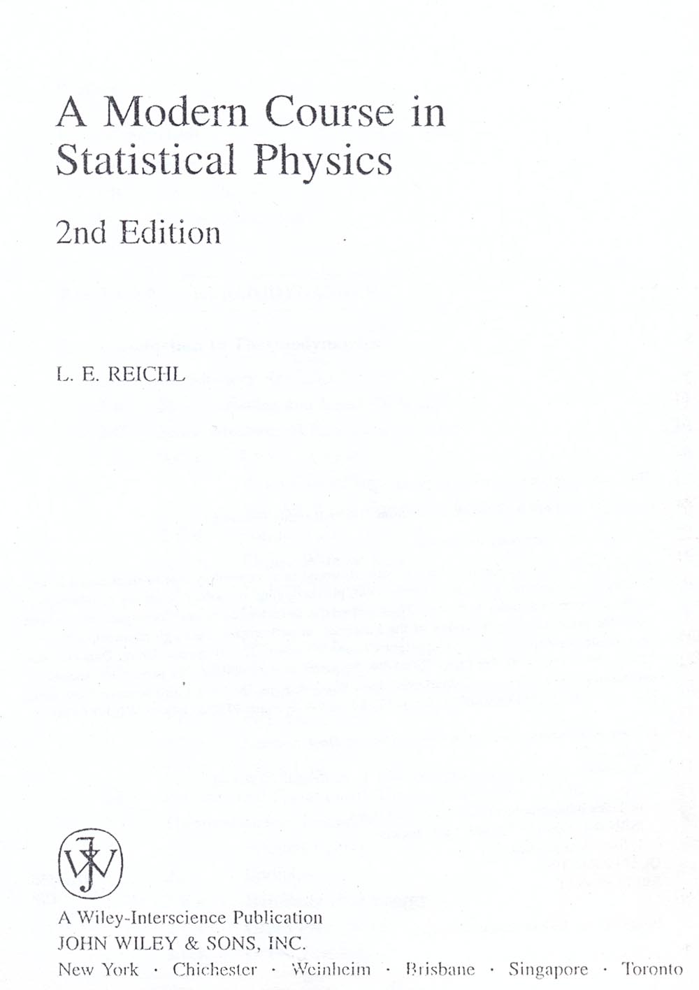 A modern course in statistical physics