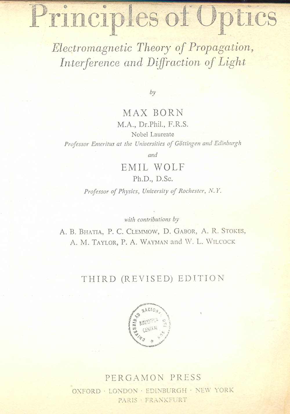 Principles of optics