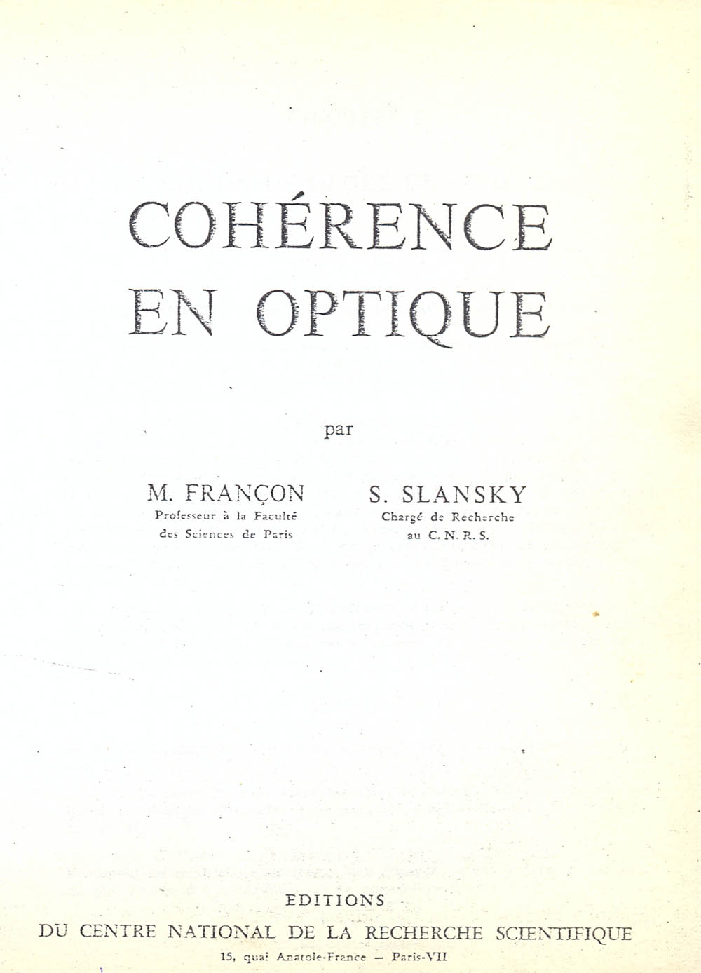 Coherence en optique
