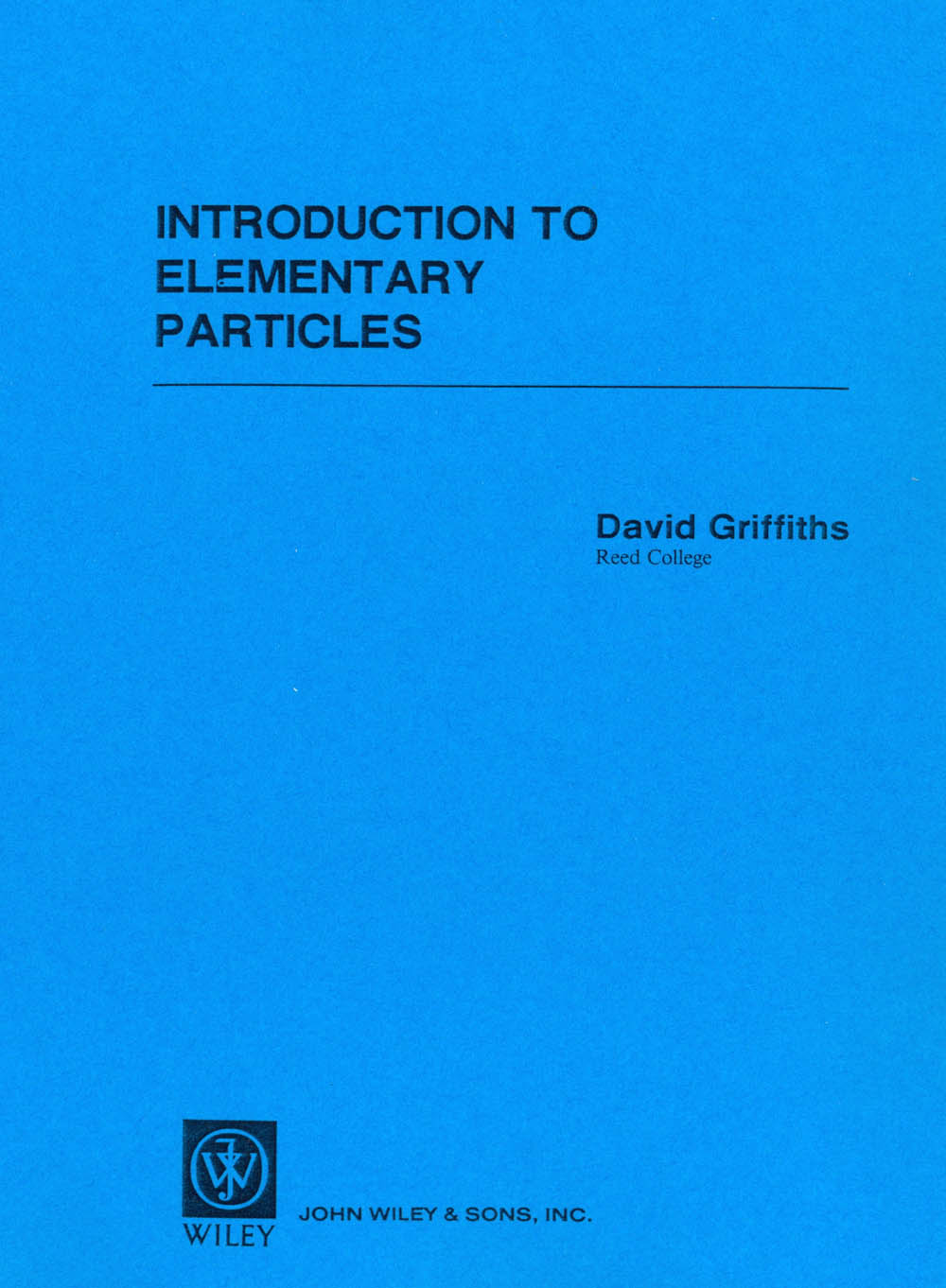 Introduction to elementary particles