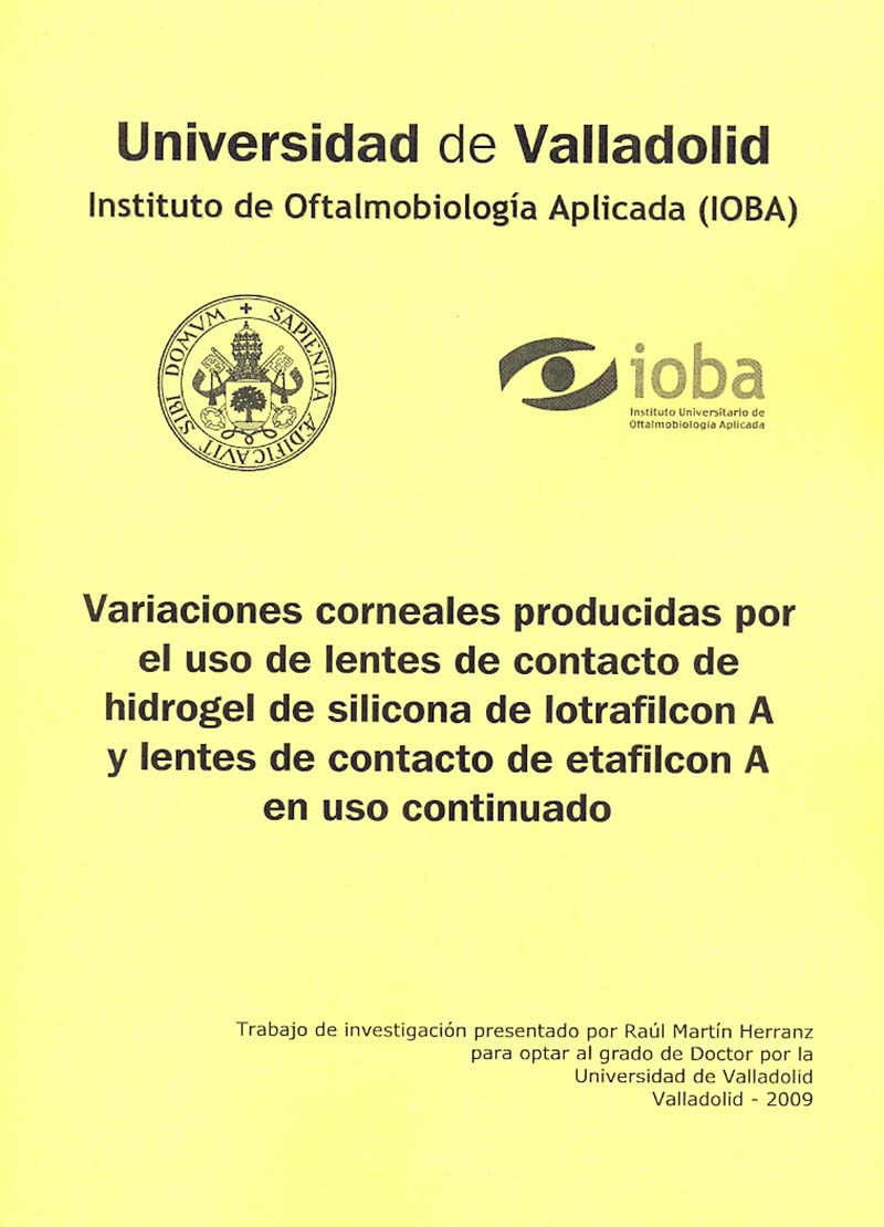 Variaciones corneales producidas por el uso de lentes de contacto de hidrogel de silicona de lotrafilcon A y lentes de contacto de etafilcon A en uso continuado